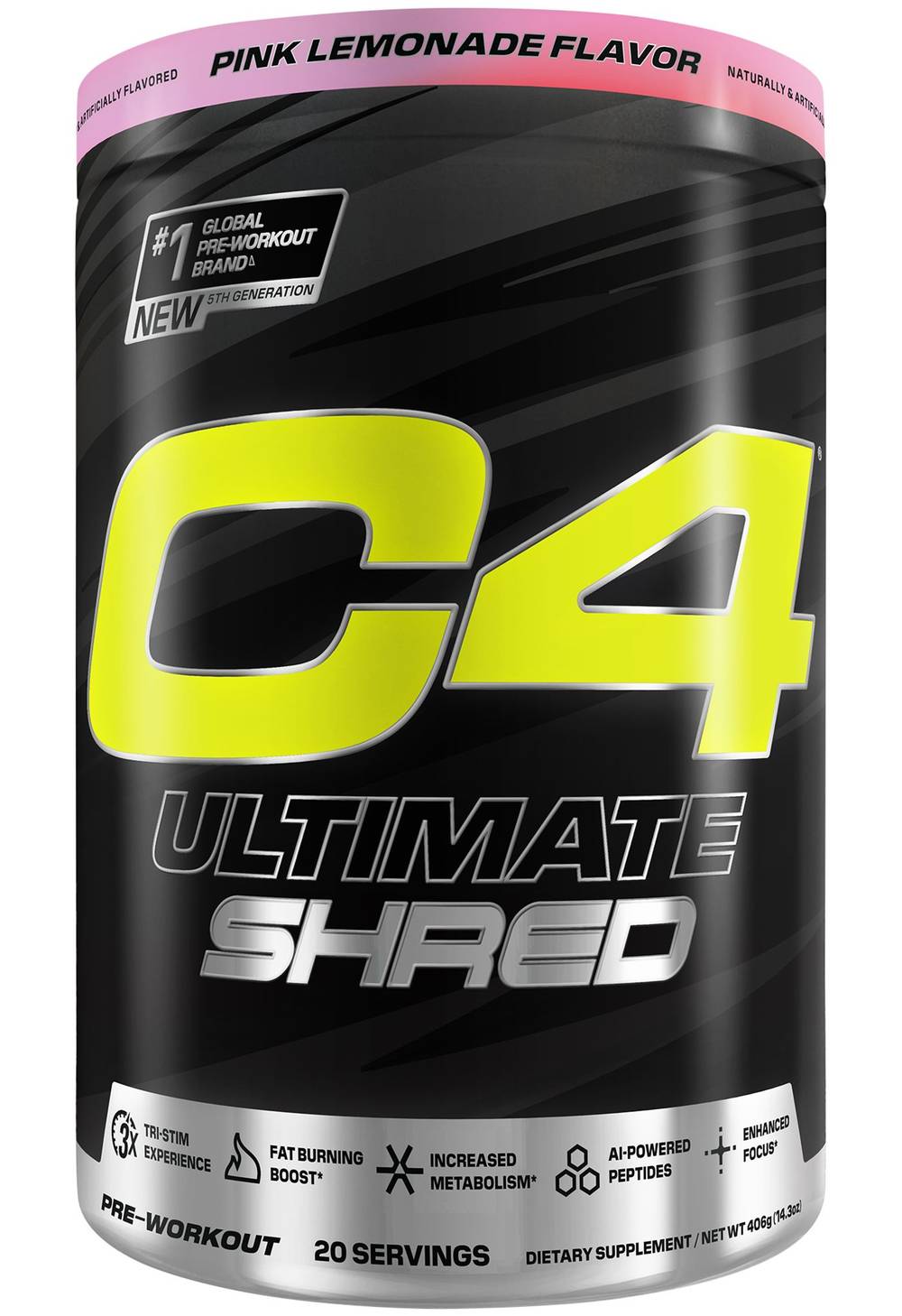 Cellucor C4 Pre Workout Ultimate Shred Drink, Lemonade (14.3 oz)