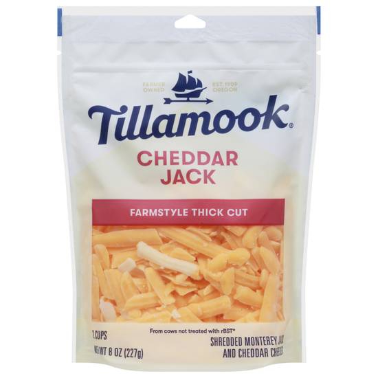 Tillamook Thick Cut Cheddar Jack Shredded Cheese (8 oz)
