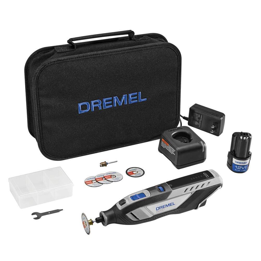 Dremel 8250 12V Lithium-Ion Cordless Brushless Rotary Tool Kit With 5 Accessories And A Carrying Case