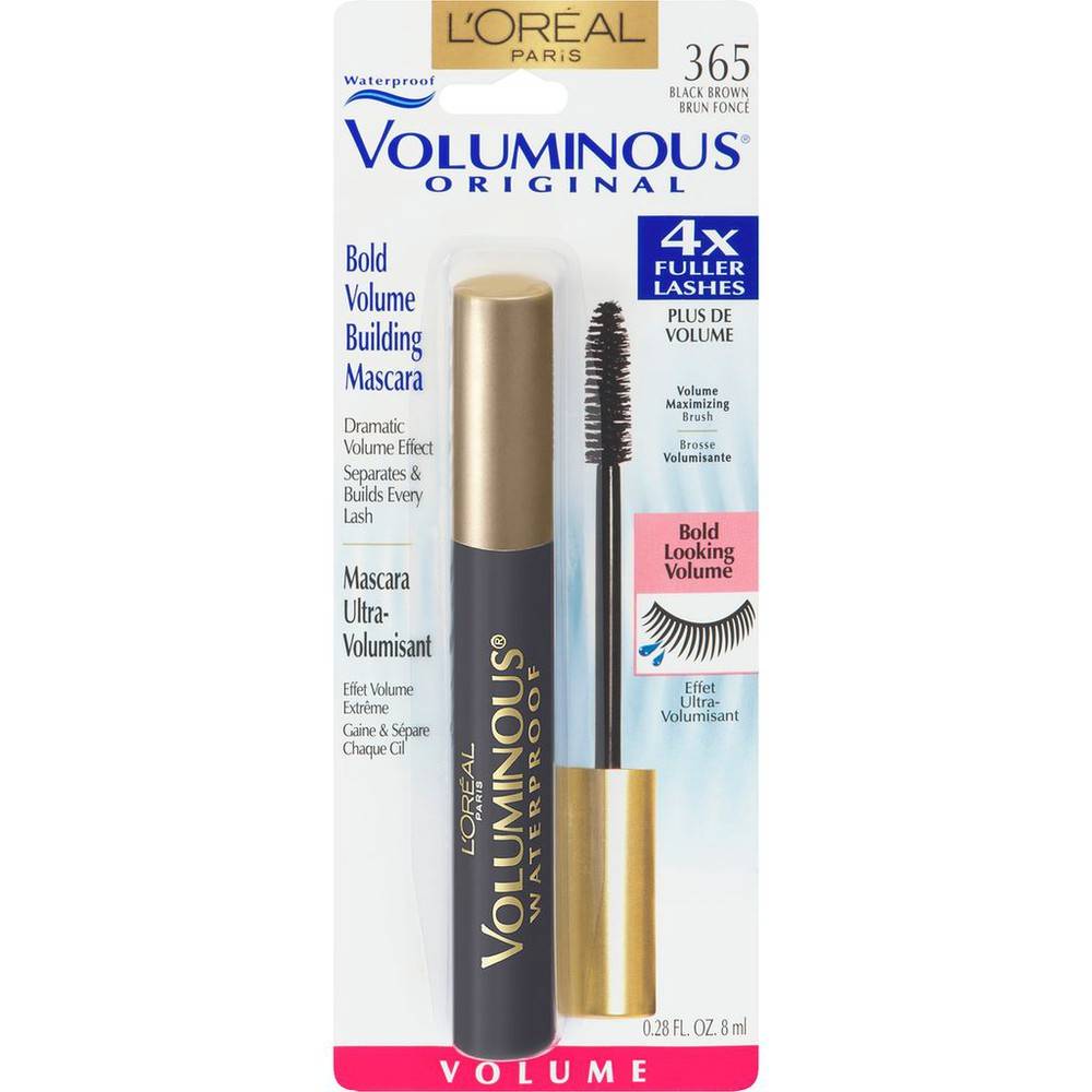 L'oréal mascara hydrofuge volumisant, brun 365 (8ml) - voluminous waterproof mascara, brown (8 ml)