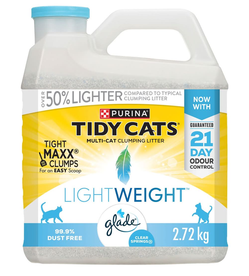 Purina Tidy Cats LightWeight with Glade Clear Springs Multi-Cat Clumping Cat Litter, 6 lb