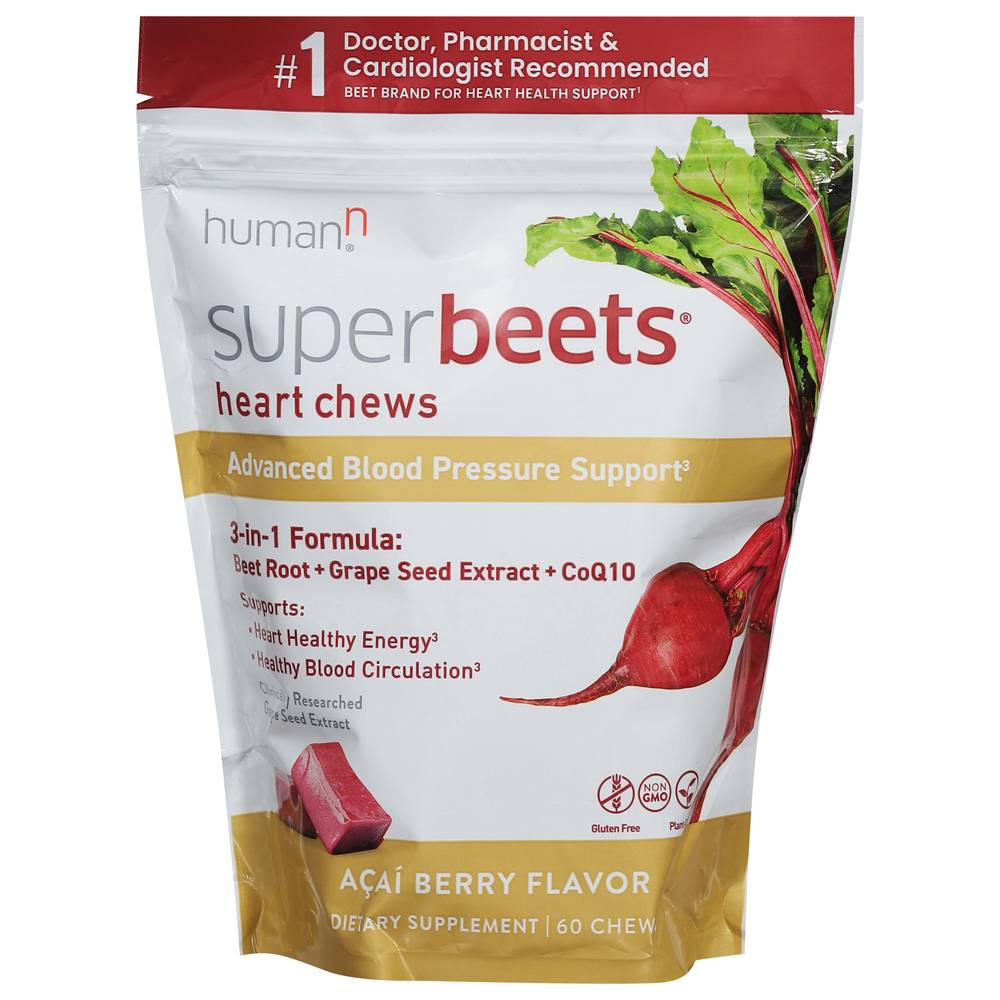 Human N Superbeets Heart Chews (acai beery) ( 60 ct )