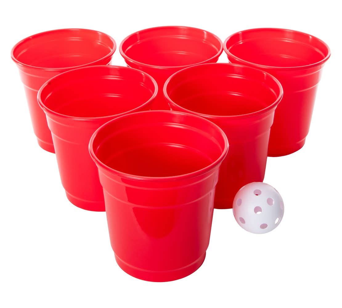 YardGames Giant Outdoor Pong Activity Party Set For Ages 6+, Red (7 ct)