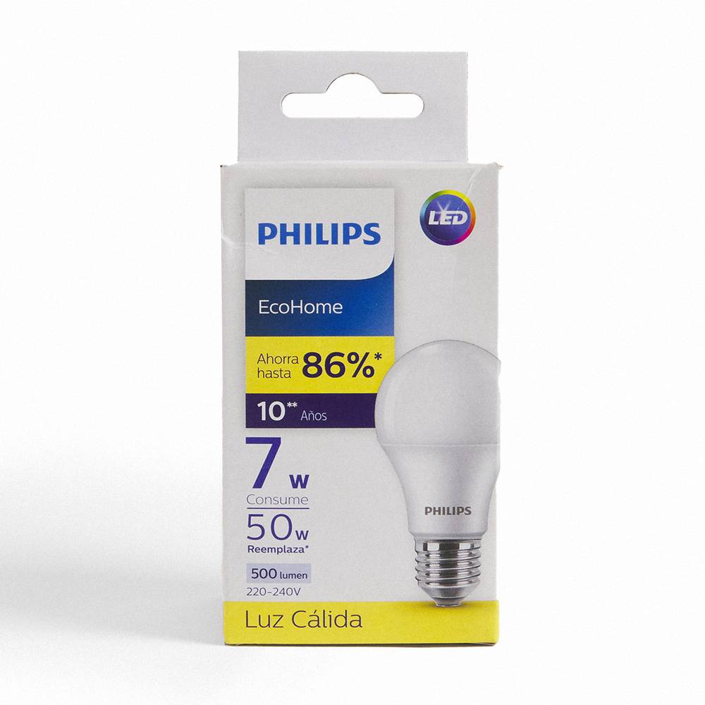 Philips ampolleta led 7w luz cálida