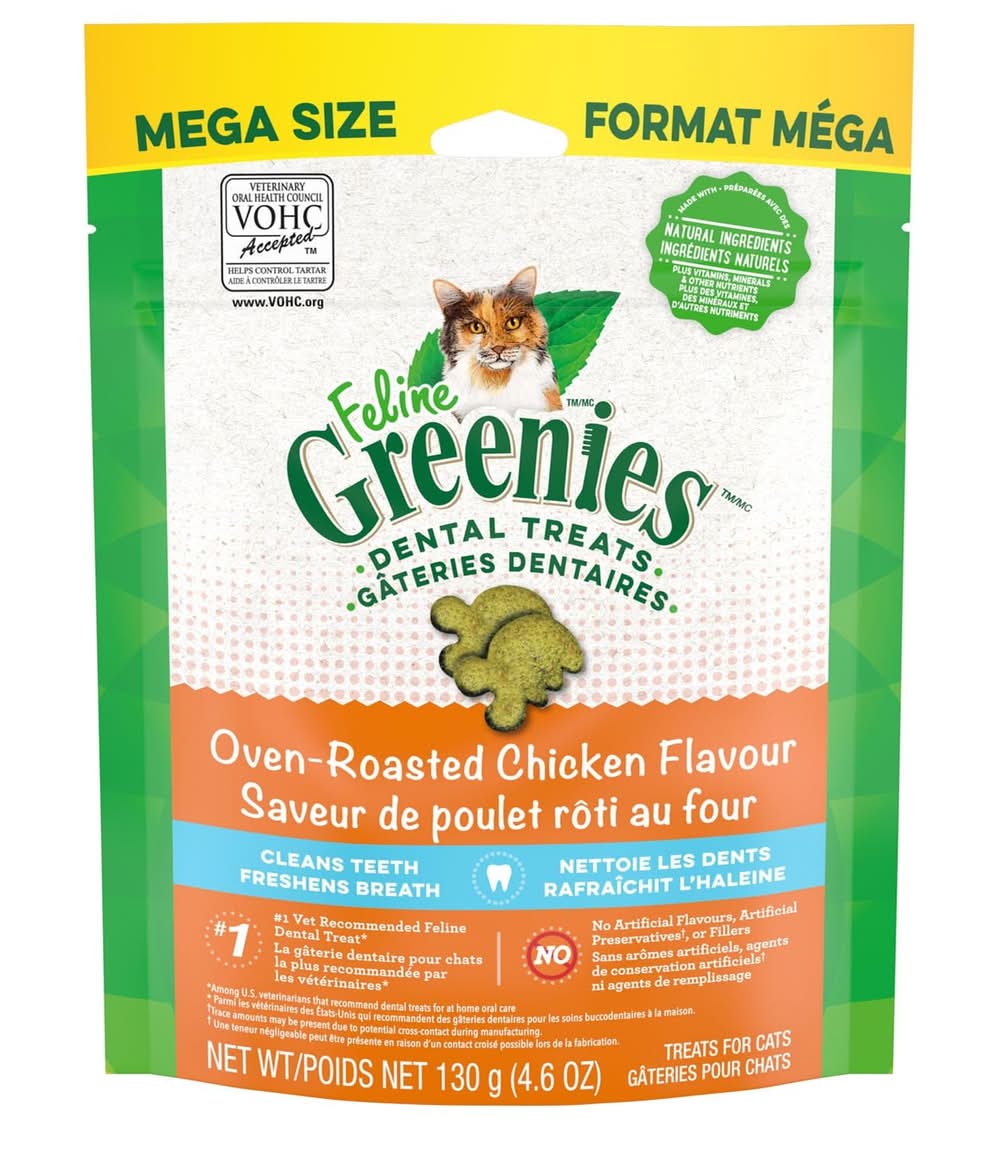 Greenies Oven-Roasted Chicken Flavour Dental Cat Treats, 4.6 oz