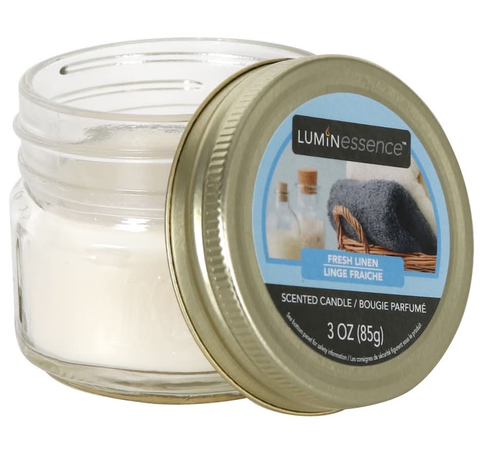 Luminessence Fresh Linen Scented Mason Jar Candles (3 oz)