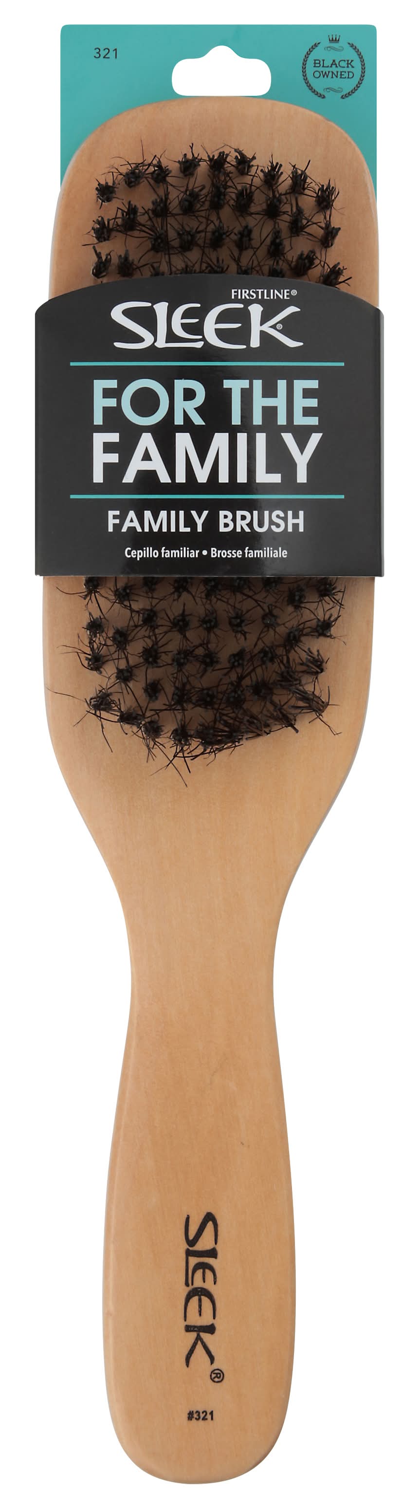Firstline Sleek Family Brush, Black
