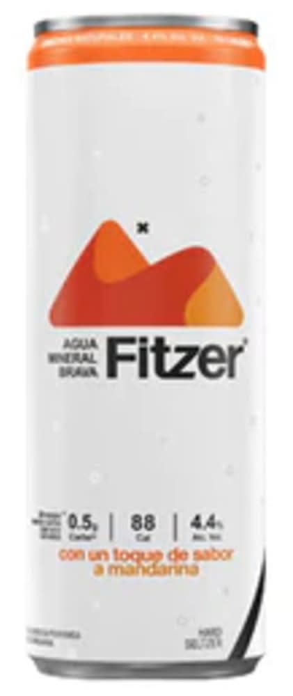 Fitzer  · Hard seltzer agua mineral brava, mandarina (355 ml)