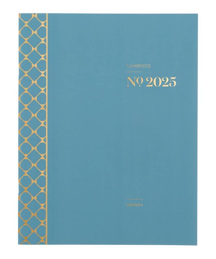 Cambridge 2025 Workstyle Monthly Stitched Planner, Blue & Gold