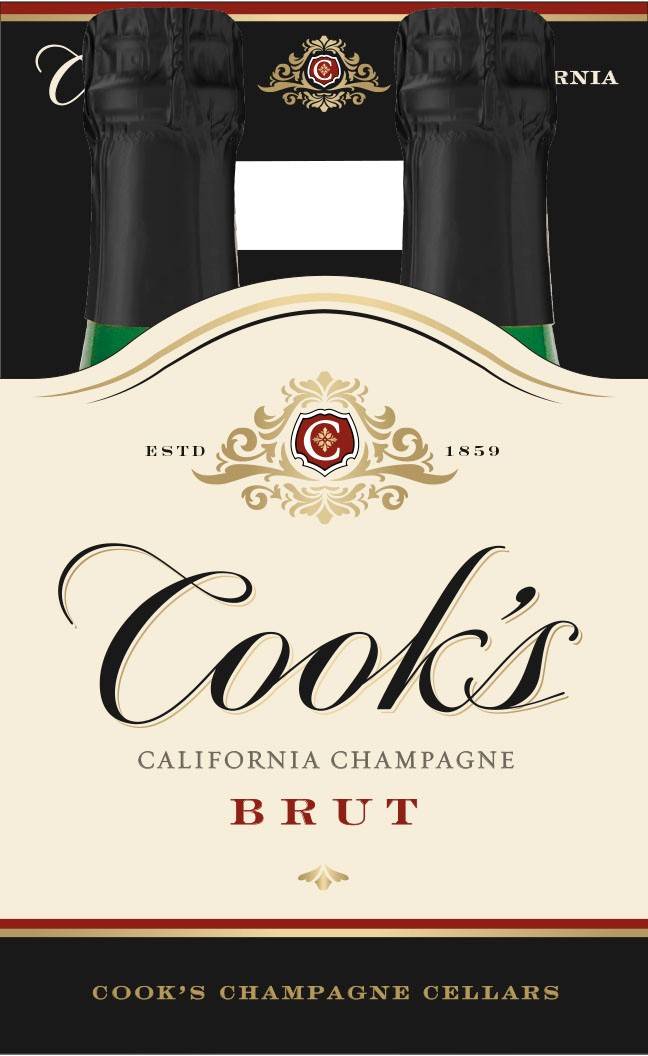 Cook's Brut California Champagne Wine (4 x 187 ml)