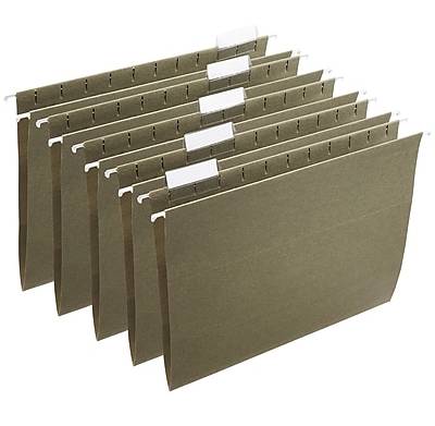 Staples Hanging File Folders, Letter, Standard Green (25 ct)