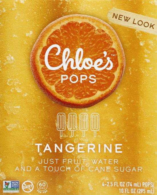 Chloes Pops Tangerine Pops (4 x 2.5 fl oz)