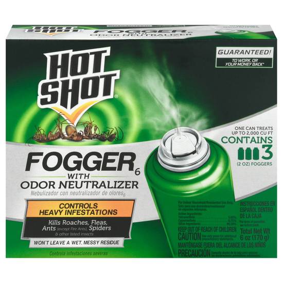 Hot Shot Fogger With Odor Neutralizer, Insect Killer (3 x 2 oz)