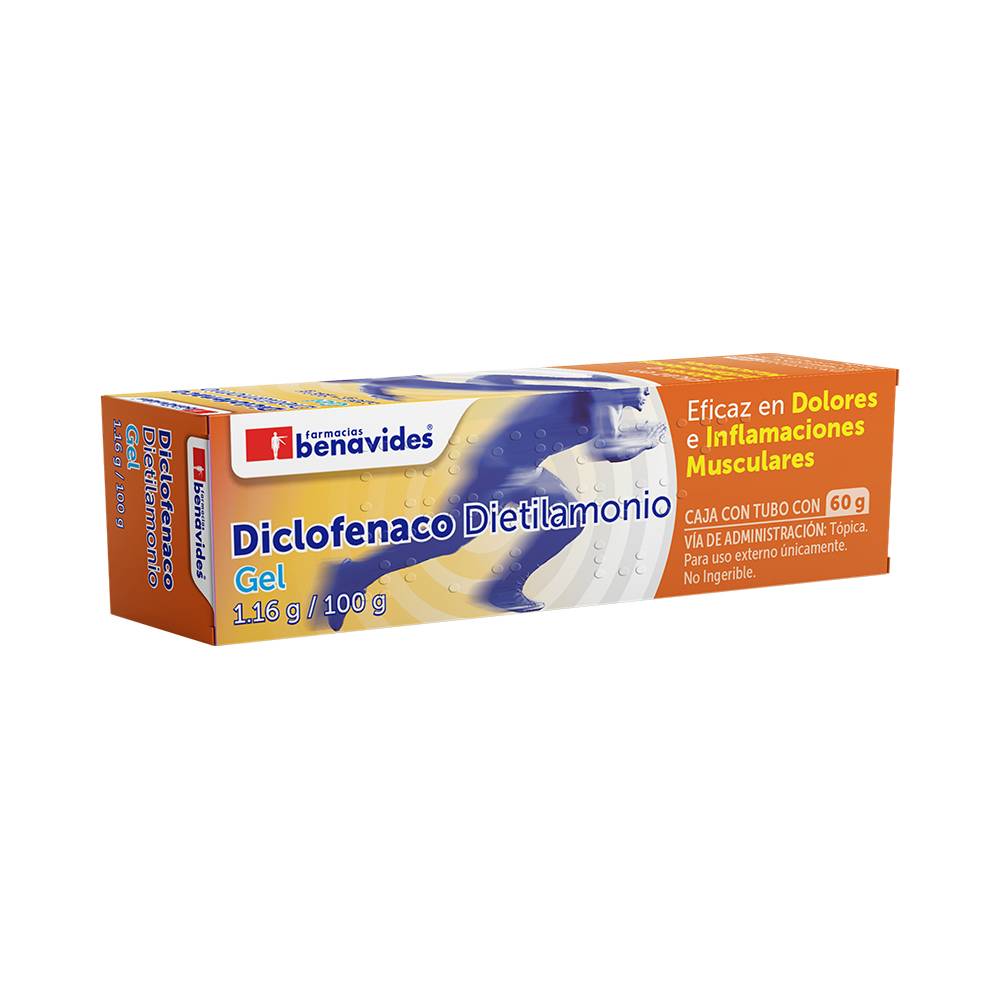 Farmacias Benavides · Diclofenaco dietilamonio gel 1.16 g/100 g (60 g)