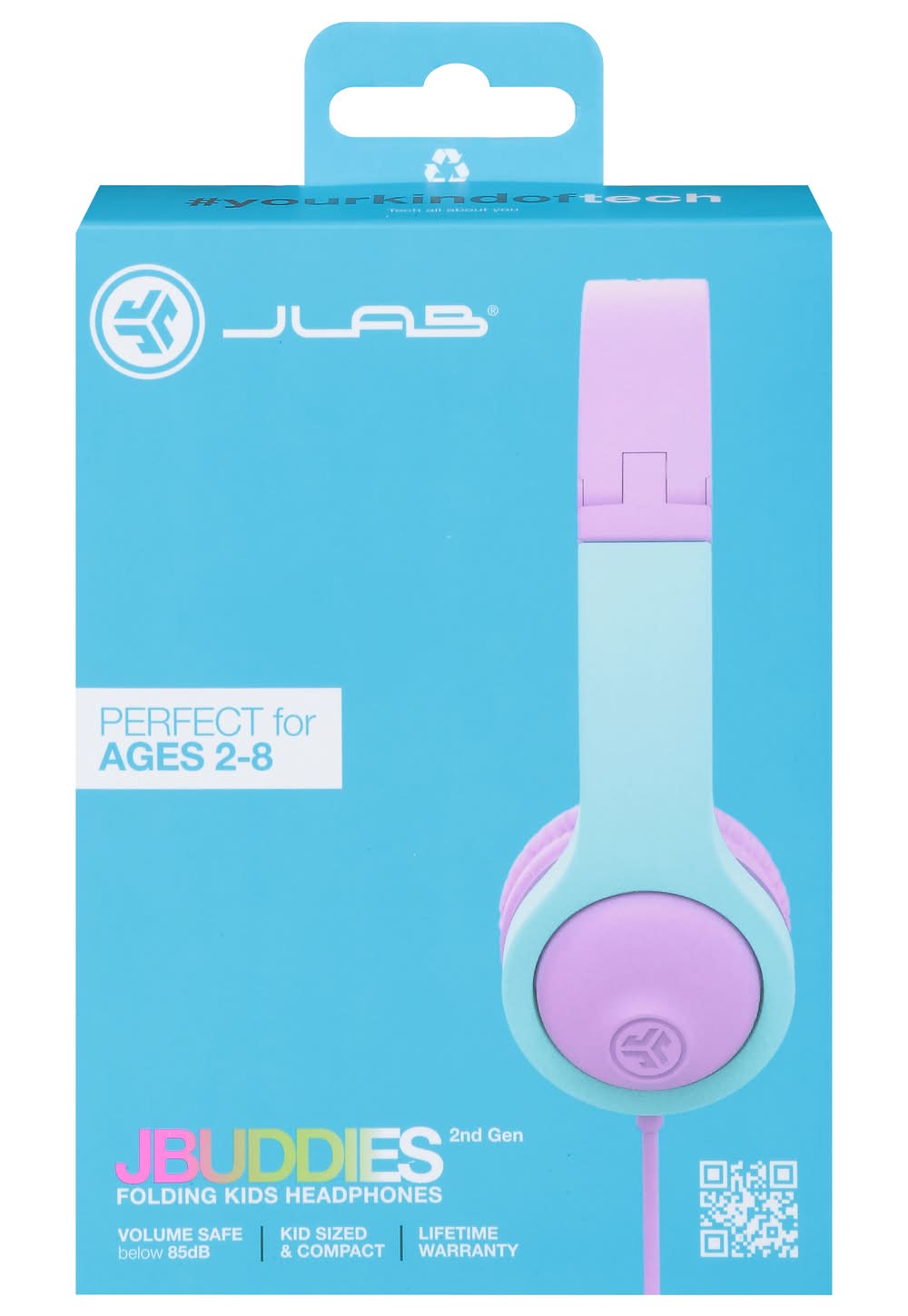 JLab Jbuddies Folding Kids Gen 2 Wired Headphones, Pink