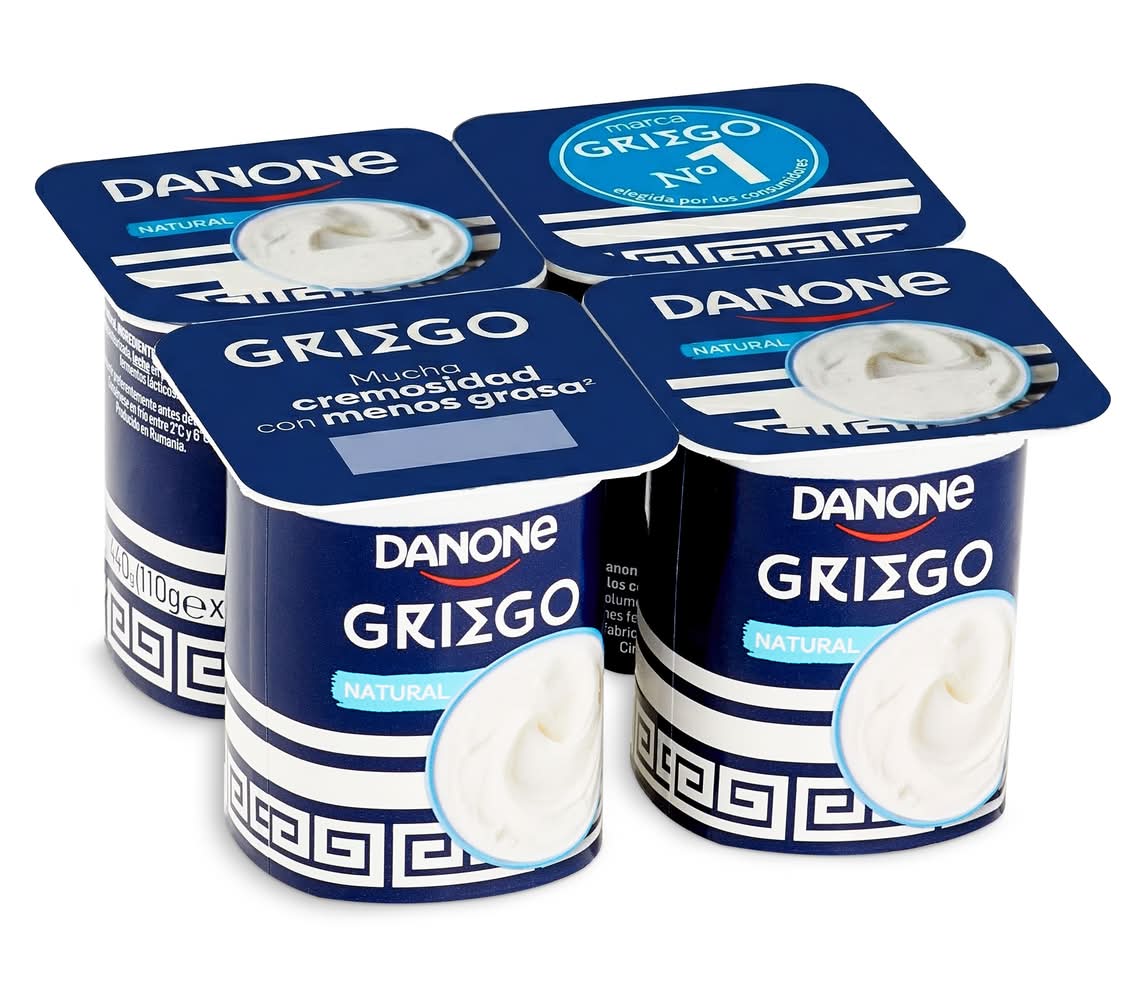 Yogur Griego Natural Danone Pack 4 X 110 G