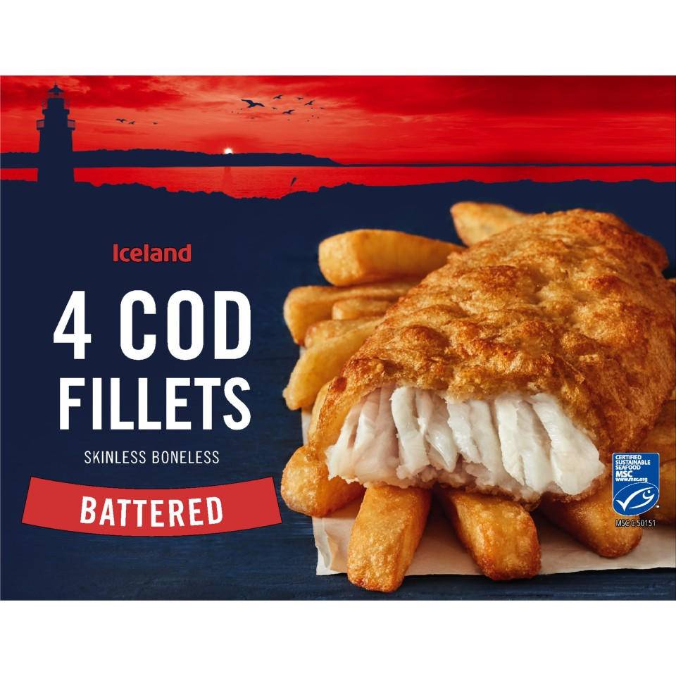 Iceland Battered Cod Skinless Boneless Fillets