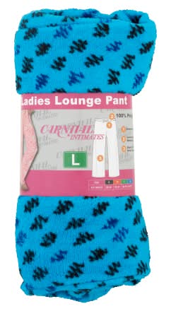 Carnival Intimates Ladies Lounge Pant, Large, Black-Blue