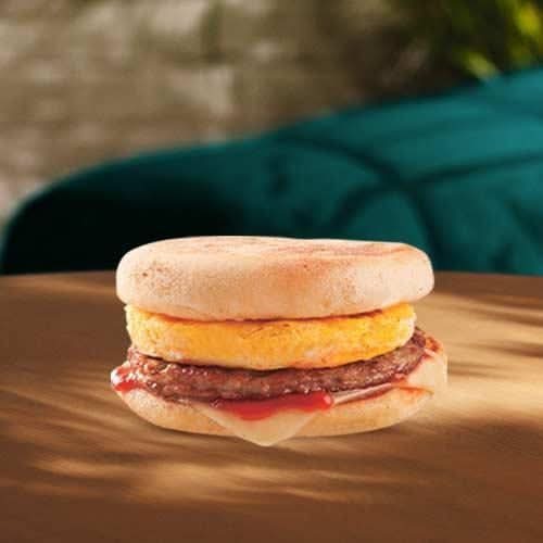 Muffin Con Salchicha, Huevo Y Queso Receta 1 Unidad