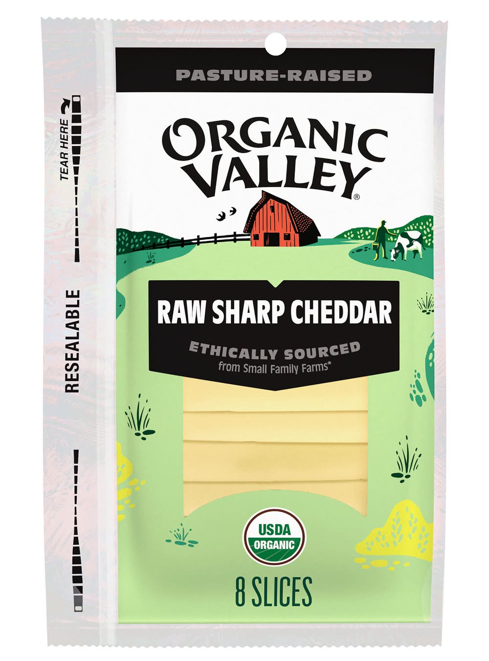 Organic Valley Raw Sharp Cheddar Cheese Slices (6 oz, 8 ct)