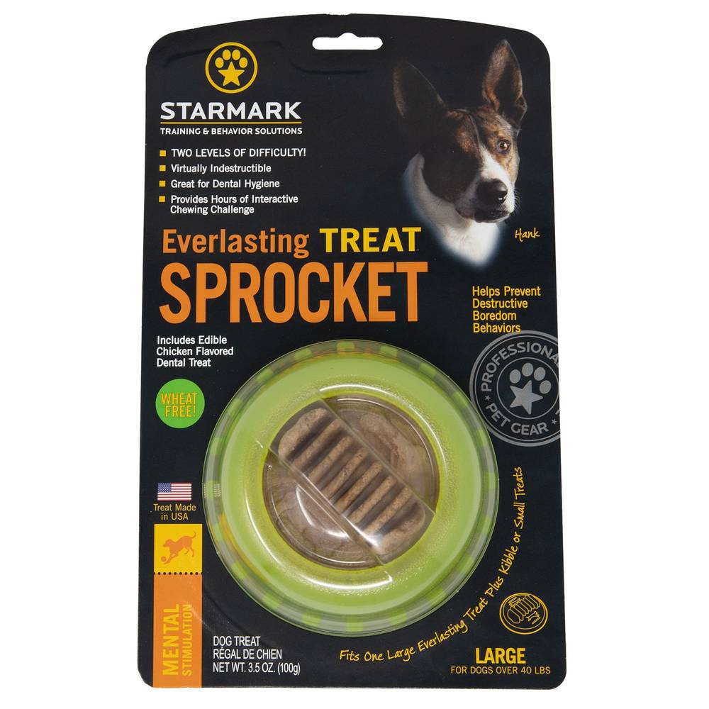 Starmark Everlasting Treat Sprocket Dog Toy (large/green)