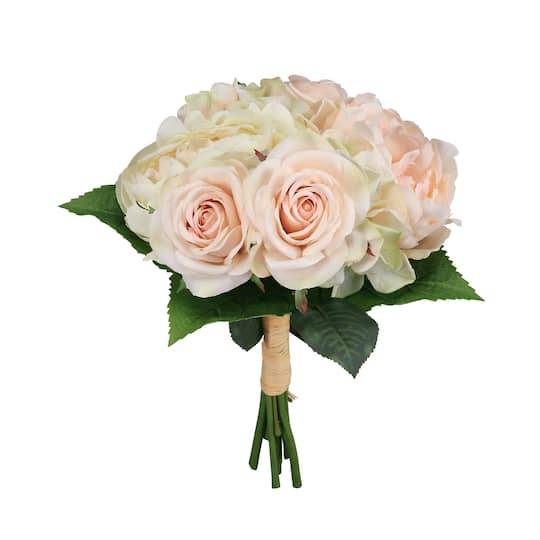 13" Blush & Cream Hydrangea & Rose Bundle By Ashland