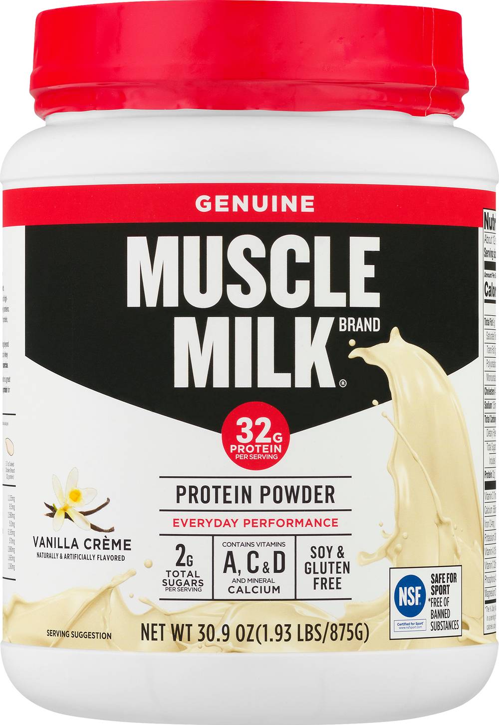 Muscle Milk Genuine Protein Powder, Vanilla Creme (30.9 oz)