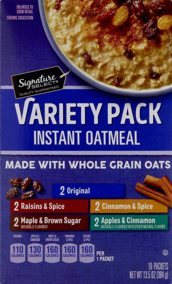 Signature Select Variety pack Instant Oatmeal Made With Whole Grain Oats (10 ct)