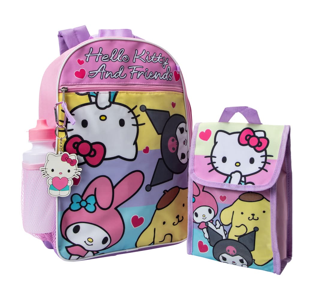 Licensed Backpack 5-Set Hello Kitty and Friends
