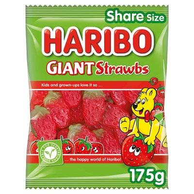 Haribo Giant Strawbs Sweets (175g)