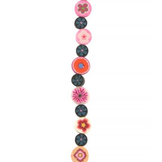 Mixed Flower Clay Disc Beads By Bead Landing