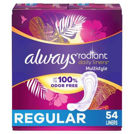 Always Radiant Daily Multistyle Liners Regular (54 ct)