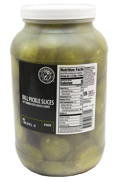 Monarch Crinkle Cut Dill Pickle Chips (1 gal)