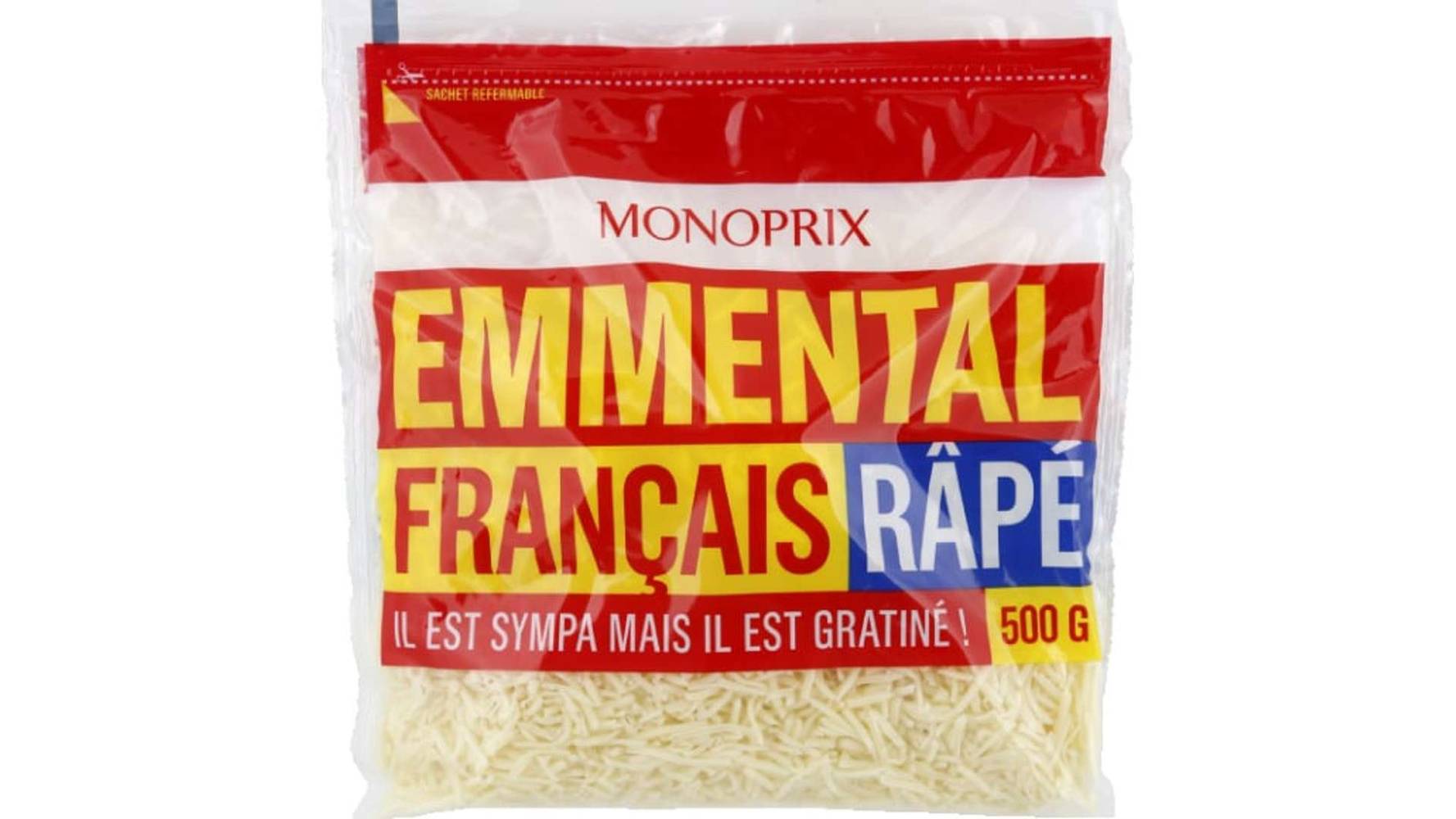 Monoprix Emmental français râpé Le sachet de 500 g