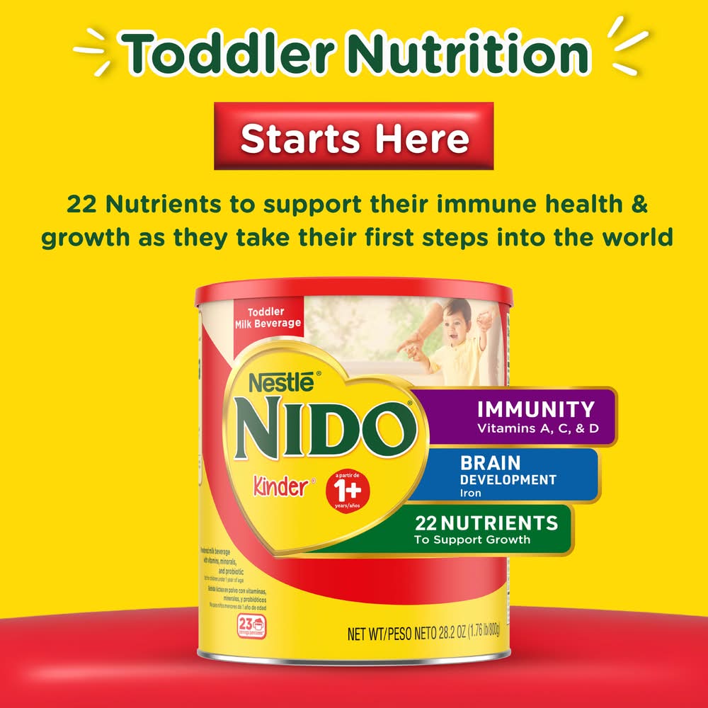 Nido Nestle Kinder Toddler Milk Beverage Drink, 1-3 Years (56.3 oz)