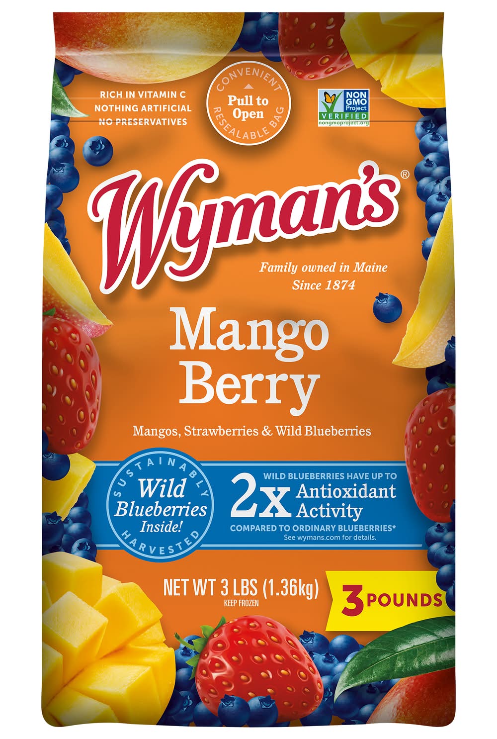Wyman's Wild Blueberry Strawberry & Mango Chunks (3 lbs)