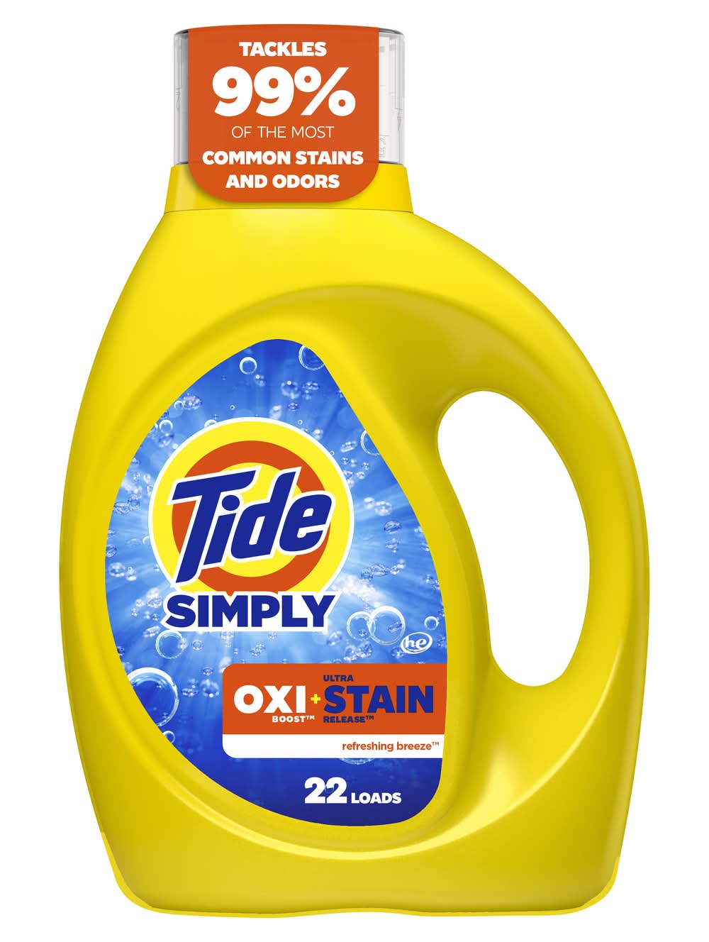 Tide Simply Oxi Boost Ultra Stain Release Liquid Laundry Detergent 20 Loads, Refreshing Breeze (31 fl oz)
