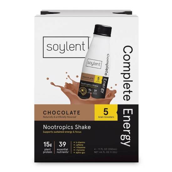 Soylent Protein Complete Energy Nutrition Shake - Chocolate, 11 fl oz , 4 pk