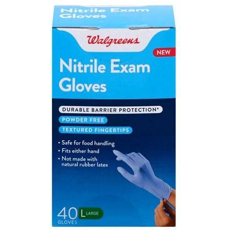 Walgreens Nitrile Exam Gloves (large)