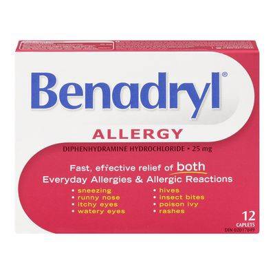 Benadryl Allergy Diphenhydramine Hydrochloride 25 mg (300 mg)