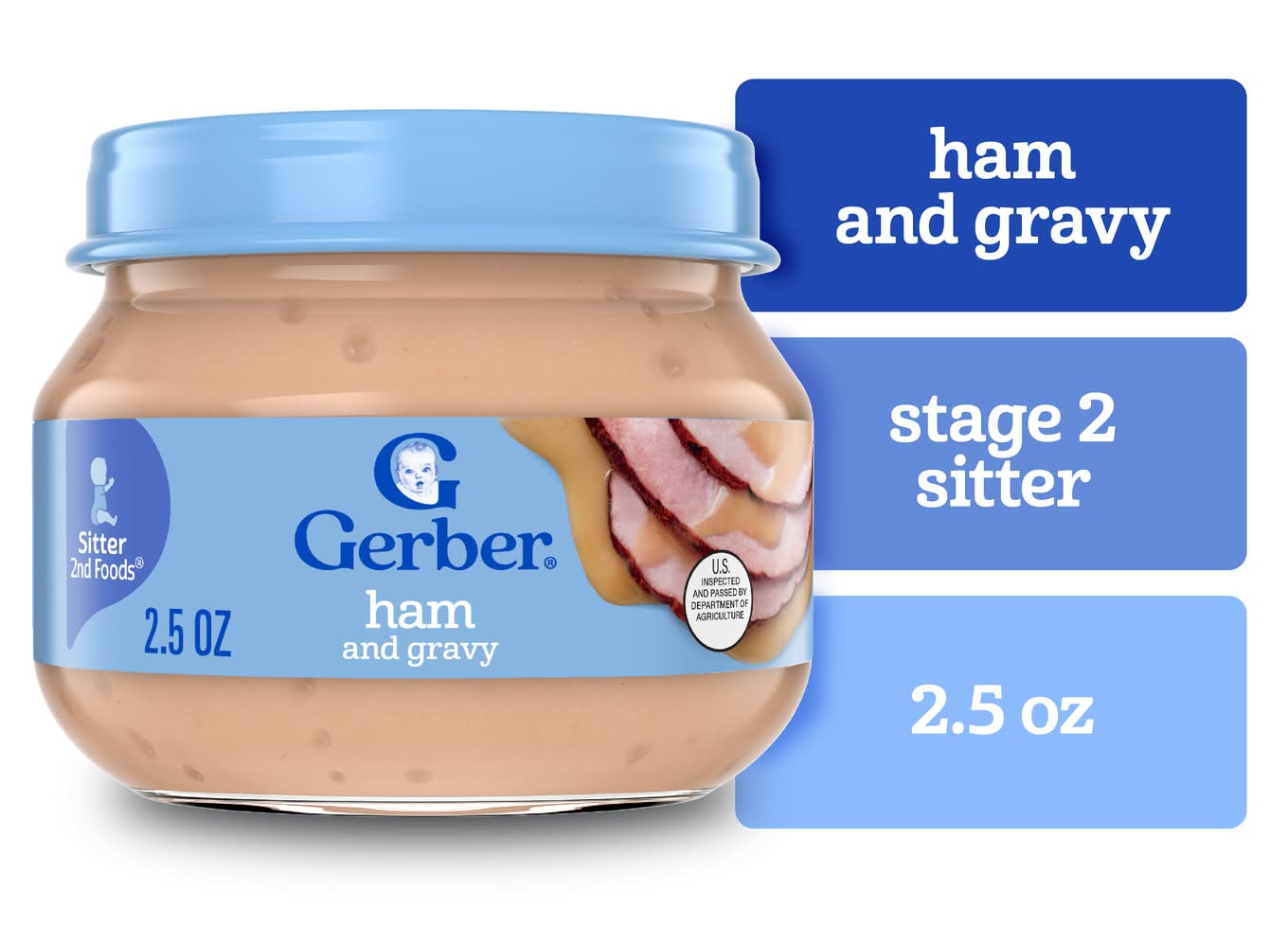 Gerber Sitter 2nd Foods Ham and Gravy Mealtime For Baby (2.5 oz)