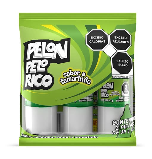 Pelon Pelo Rico · Dulce enchilado, tamarindo (3 x 30 g)