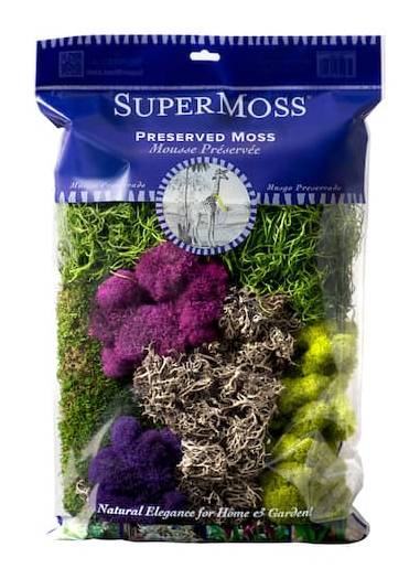 SUPERMOSS Preserved Mixed Moss, Purple & Green
