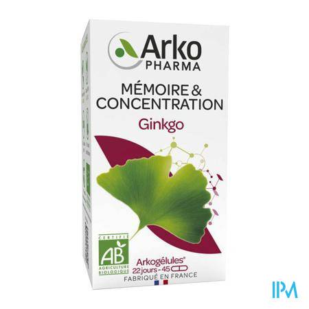 Arkogelules Ginkgo Bio Caps 45 Stress - Compléments alimentaires
