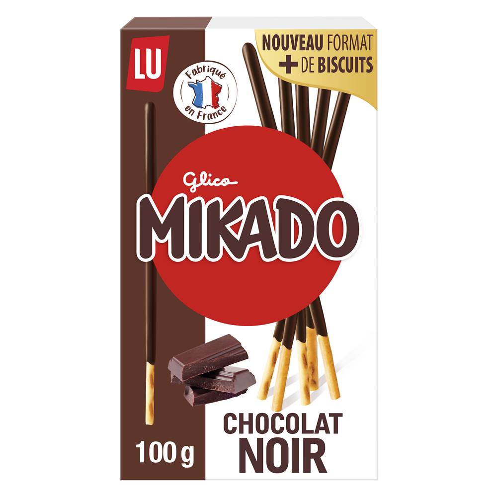 LU - Mikado biscuits nappés, chocolat noir (90g)