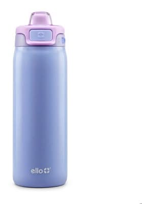 Ello Pop & Fill Stainless Steel Water Bottle 18 oz, Purple Holographic Glitter