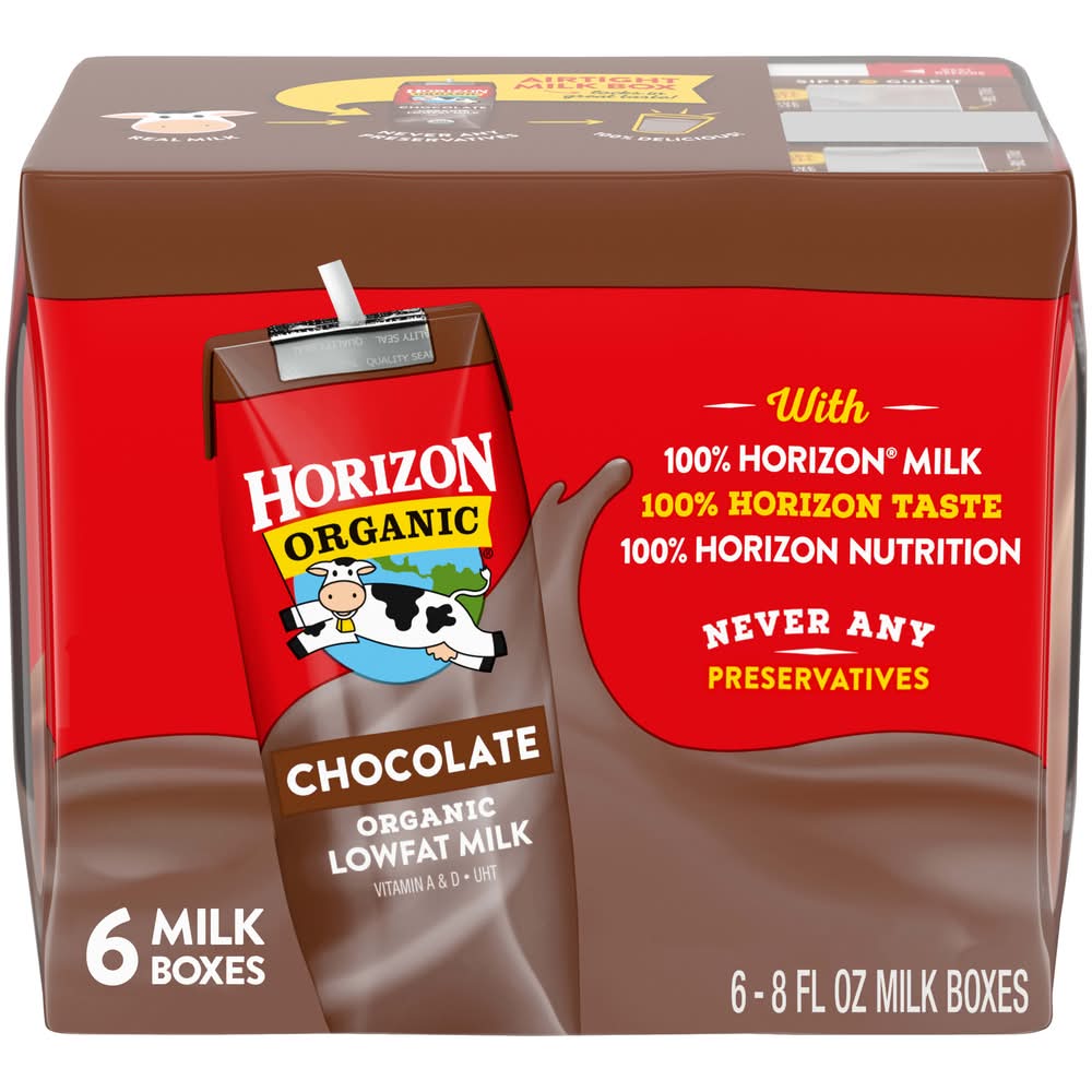 Horizon Organic Lowfat Milk, Chocolate (6 x 8 fl oz)