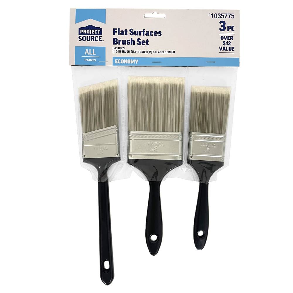 Project Source 3-Pack Multiple Sizes Reusable Polyester Assorted Paint Brush (General Purpose Brush) | 2200703