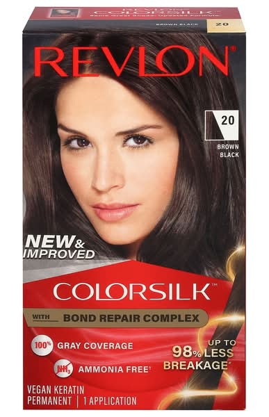 Revlon Colorsilk Beautiful Permanent Hair Color, Brown Black 20 (8 oz)