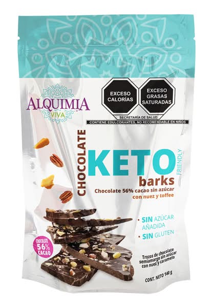 Alquimia · Chocolate 56% con cacao, nuez y caramelo (140 g)